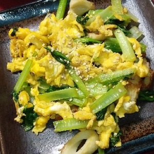 小松菜とちくわの卵炒め